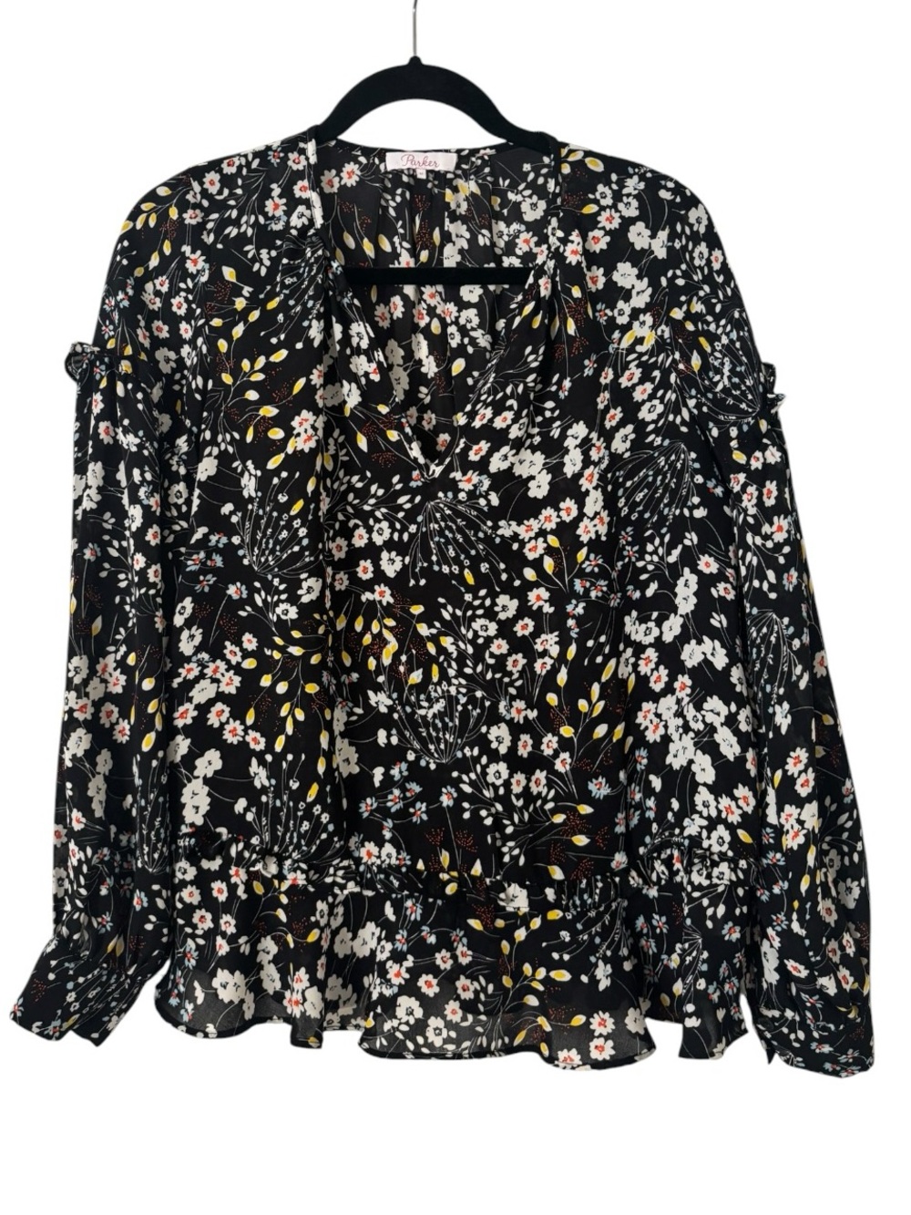 Parker Navy Floral Blouse - Picture 3 of 6